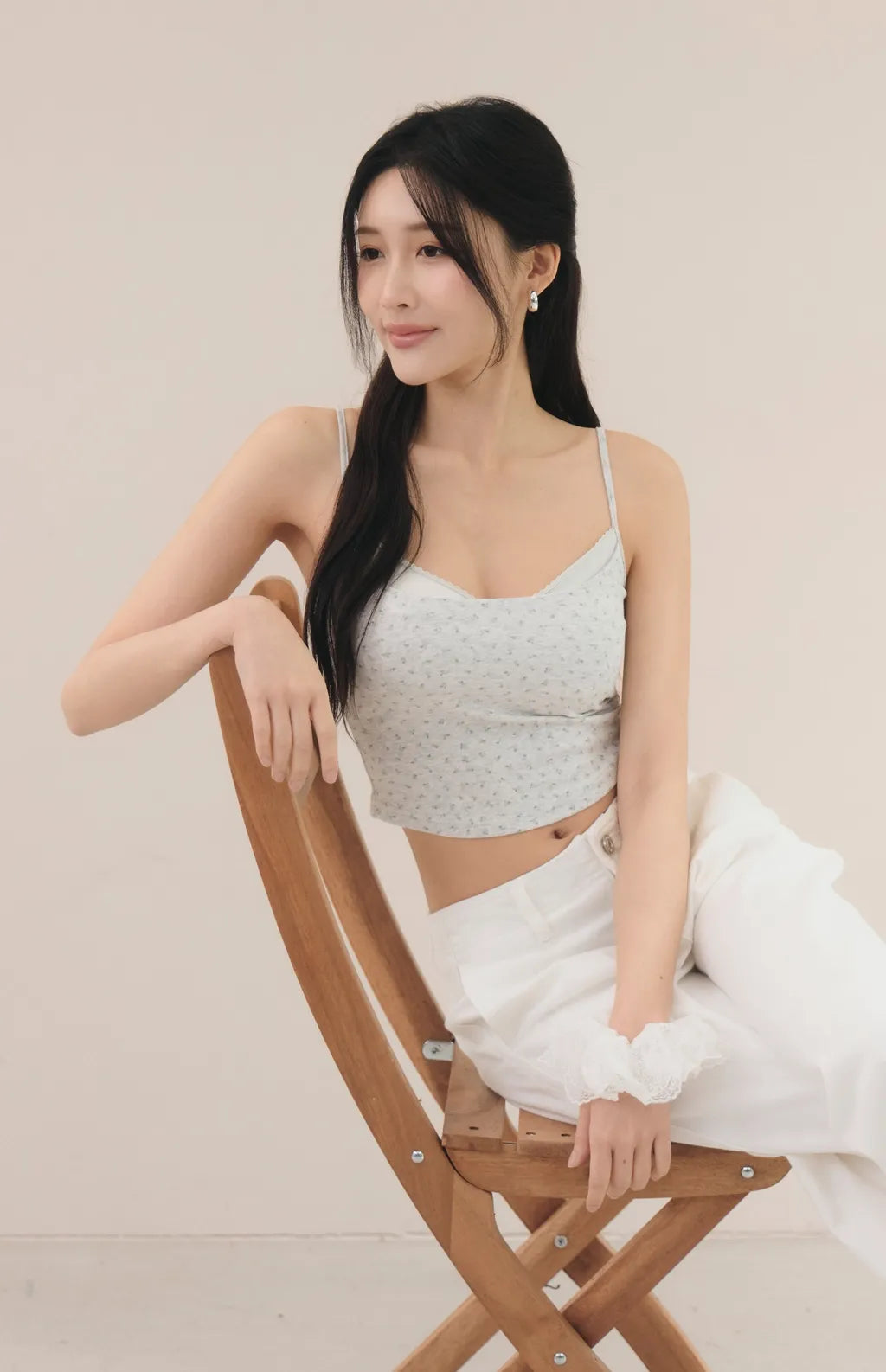 French Ditsy Floral Faux-Layer Bra Top<br/>法式碎花假兩件Bra Top
