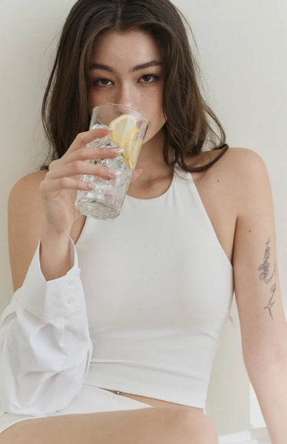 High-Neck Padded Tank<br/>涼感高領削肩Bra Top