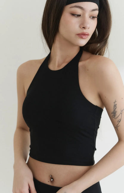 High-Neck Padded Tank<br/>涼感高領削肩Bra Top