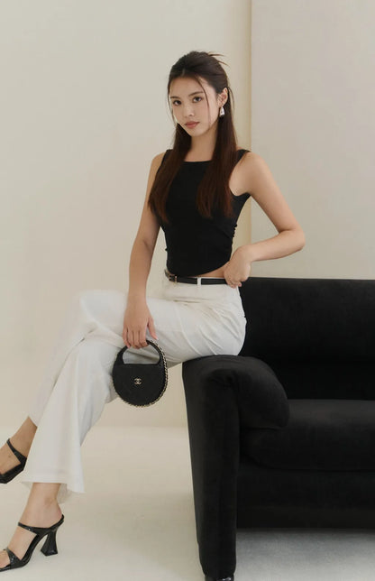 Boat Neck Twist Back Bra Top<br/>柔感船領扭結美背Bra Top