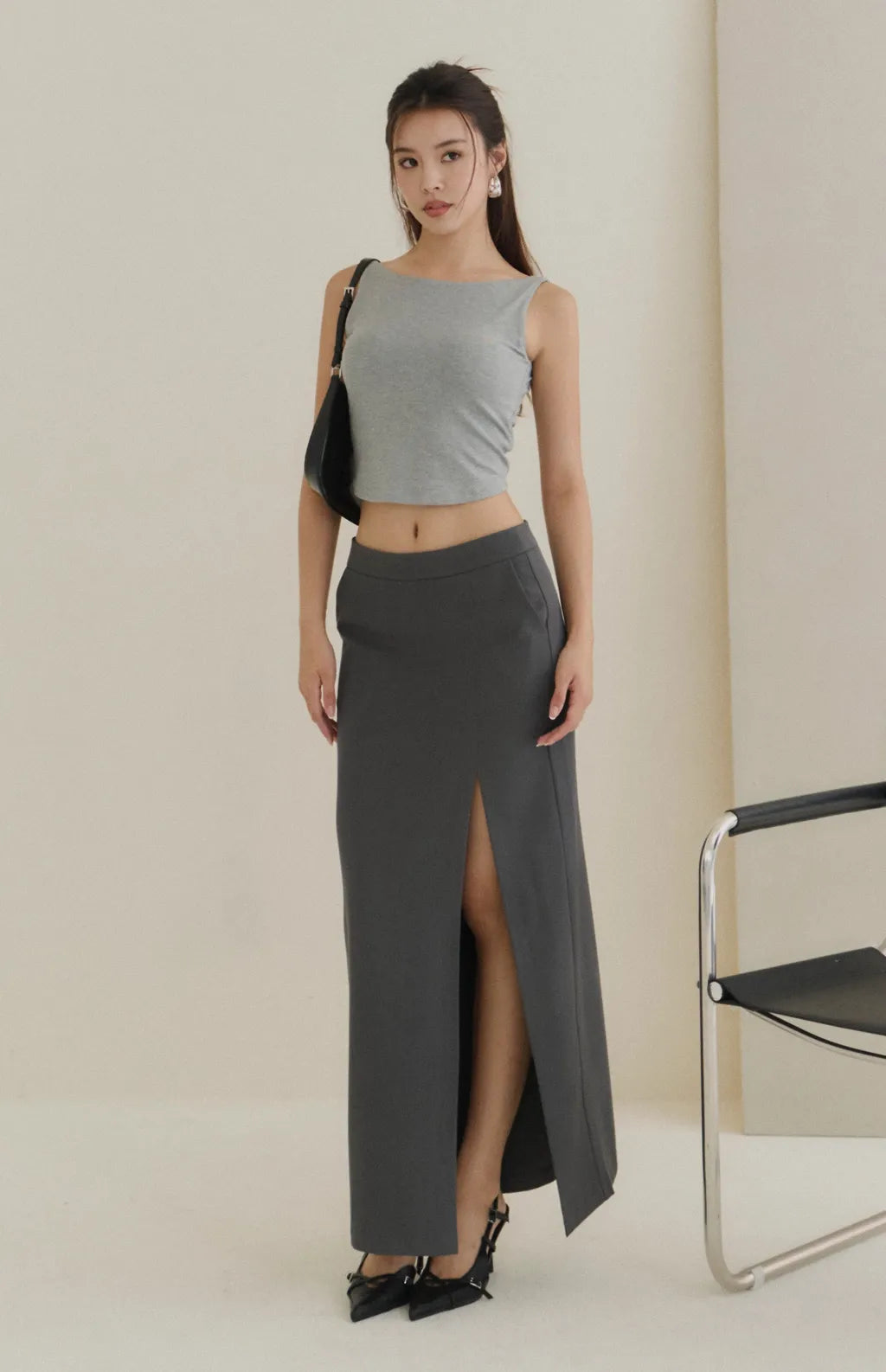 Boat Neck Twist Back Bra Top<br/>柔感船領扭結美背Bra Top