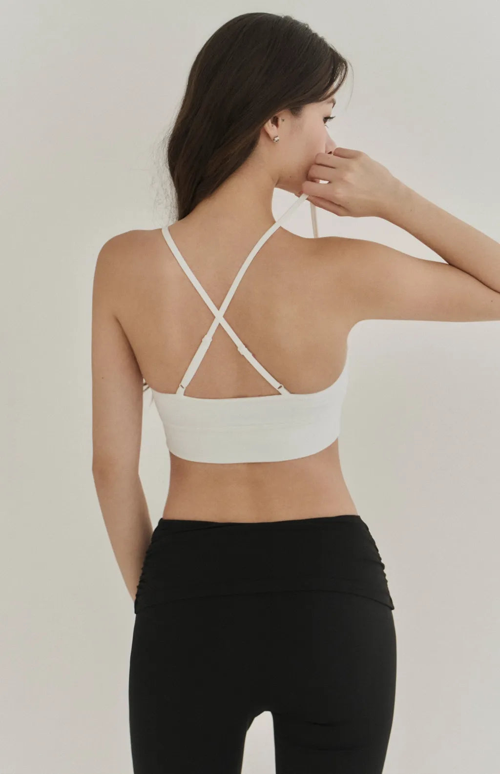 Ruched Crisscross Back Bra Top<br/>美胸抓皺後交叉Bra Top