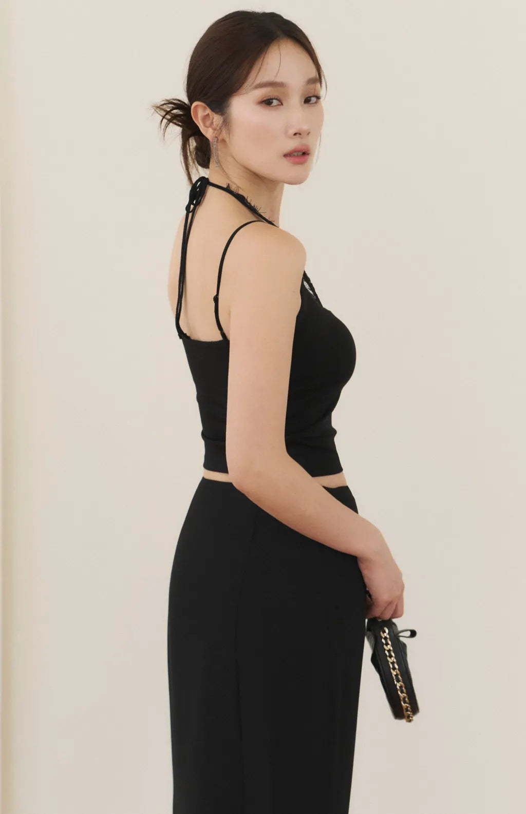 Layered Lace Halter Bra Top<br/>拼接蕾絲綁帶假兩件Bra Top