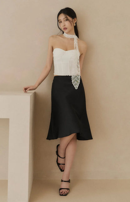 Satin Knee-Length Mermaid Skirt<br/>緞面魚尾及膝裙