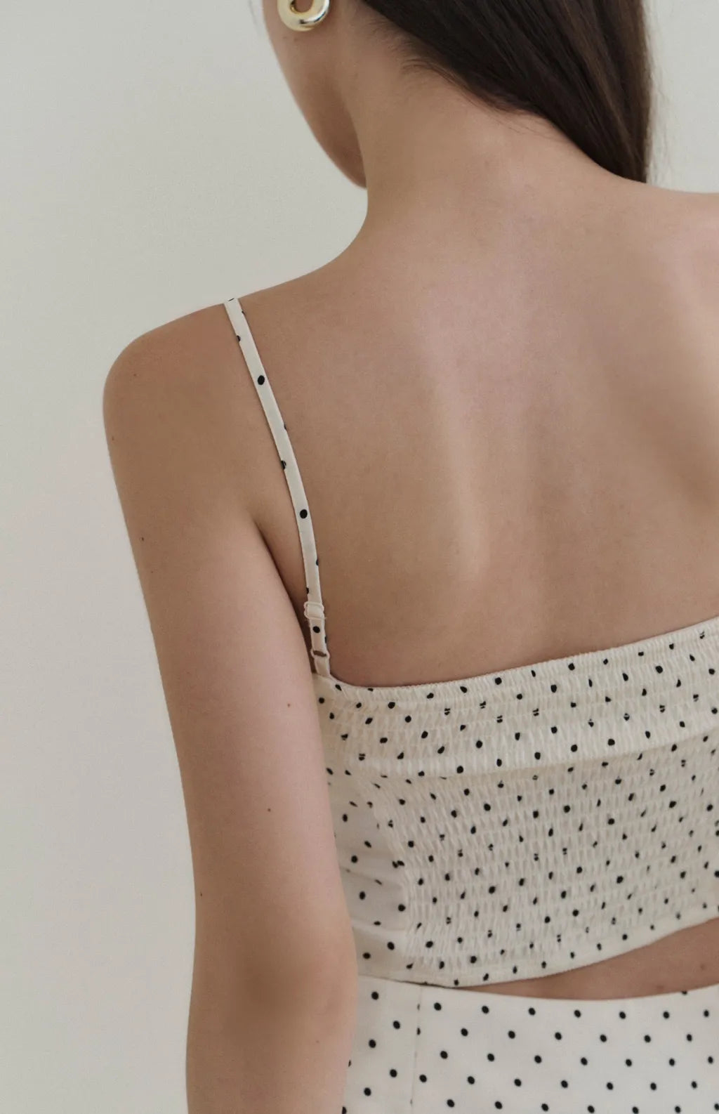 Polka-Dot Lace-Trim Cami Bra Top<br/>波點蕾絲細肩Bra Top