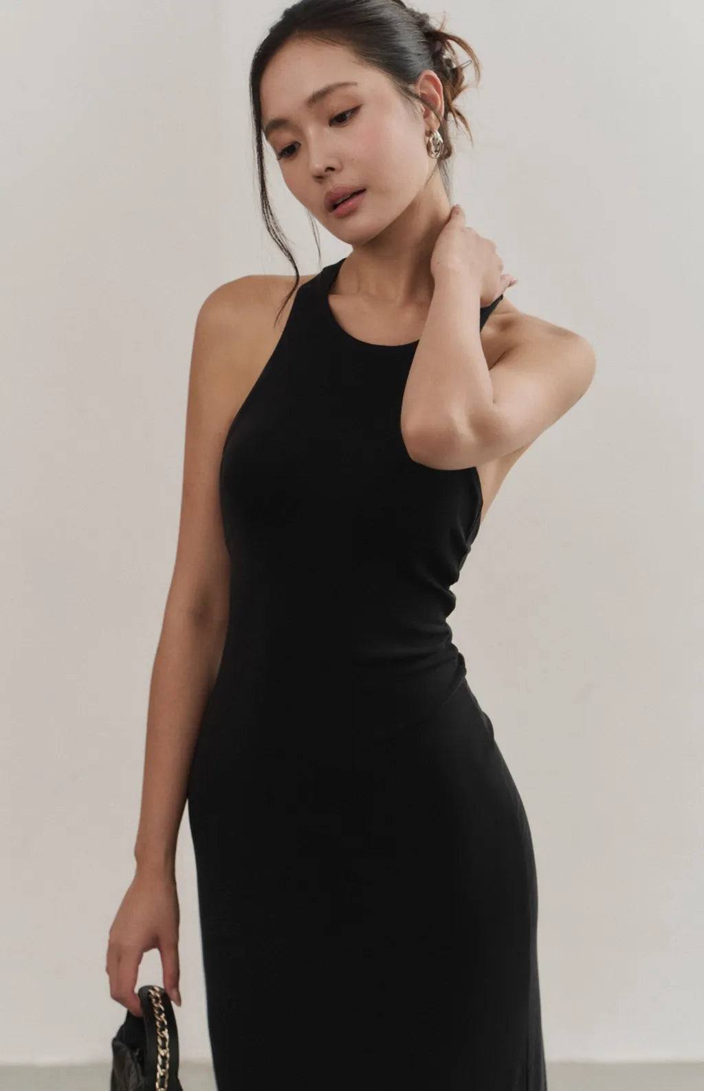 Modal Racerback Halter Maxi Bra Dress<br/>削肩工字美背莫代爾Bra Dress