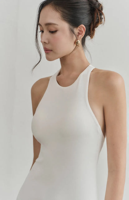 Modal Racerback Halter Maxi Bra Dress<br/>削肩工字美背莫代爾Bra Dress