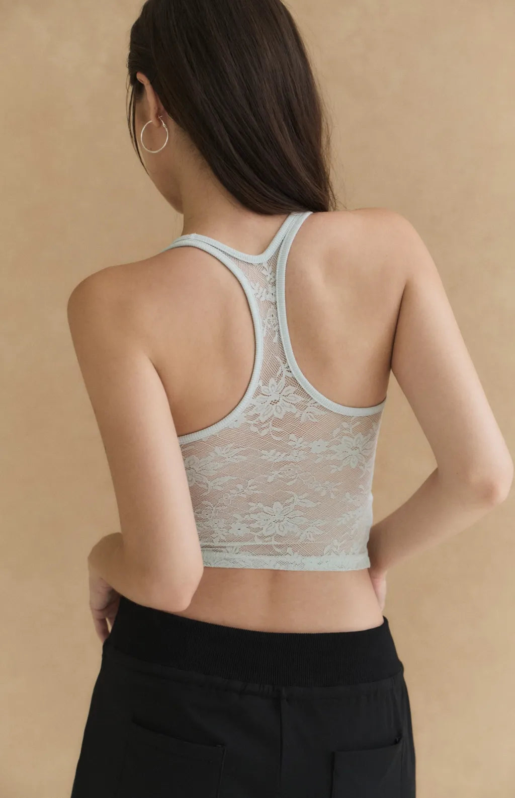 Sheer Lace Racerback Bra Top<br/>透膚蕾絲美背削肩Bra Top