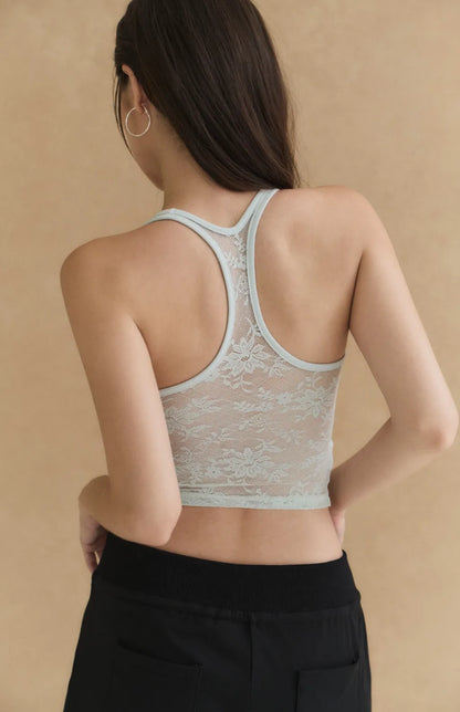Sheer Lace Racerback Bra Top<br/>透膚蕾絲美背削肩Bra Top