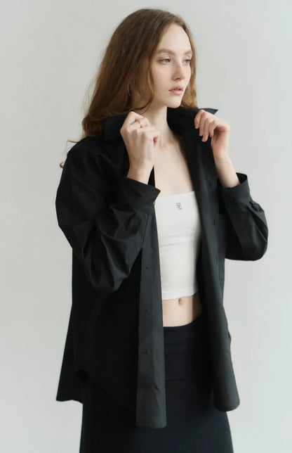 Water-Repellent Oversized Shirt<br/>抗潑水品牌刺繡襯衫