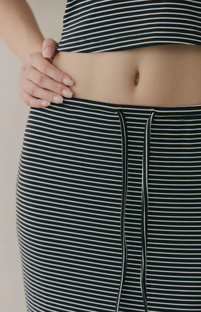Striped Drawstring Mermaid Maxi Skirt<br/>條紋抽繩魚尾長裙