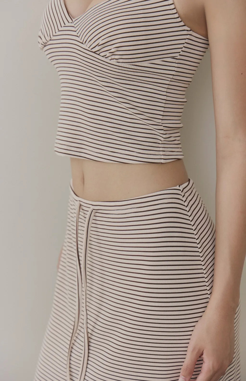 Striped Drawstring Mermaid Maxi Skirt<br/>條紋抽繩魚尾長裙