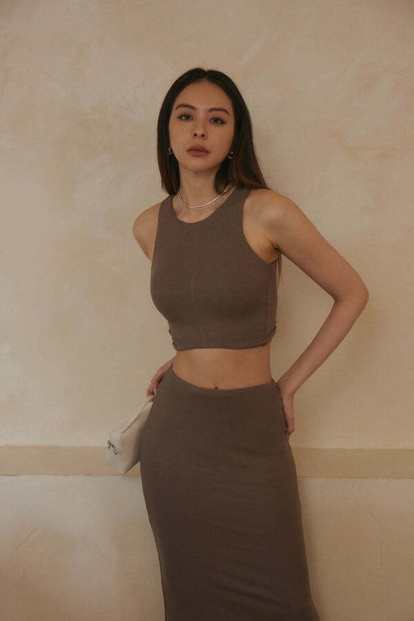 (最後一件) Elegant Rib Knit Bra Top<br/>一見鍾情羅紋BraTop -【L】