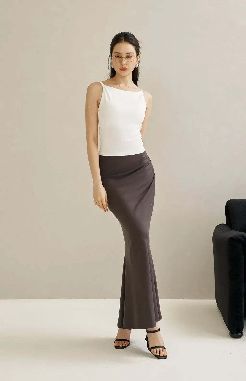 Tencel Mermaid Skirt<br/>天絲抓皺修身魚尾長裙 By Beigy - Milu