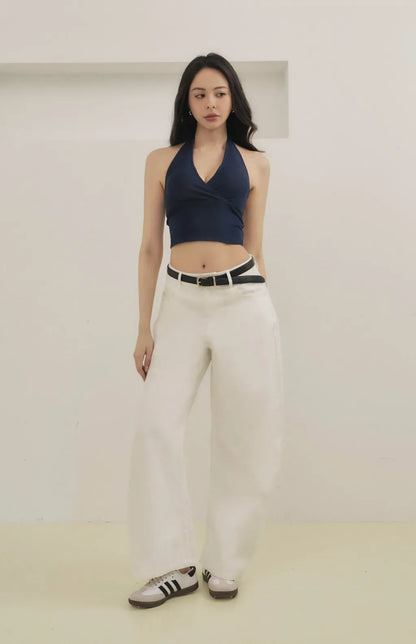 V-Neck Denim Bra Top<br/>率性繞頸V領牛仔Bra Top