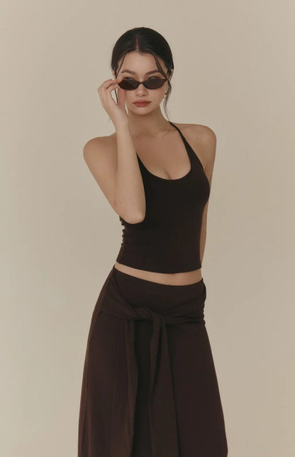 Cozy Wool-Blend U-Neck Racerback Bra Top<br/>羊毛暖絨U領挖背Bra Top