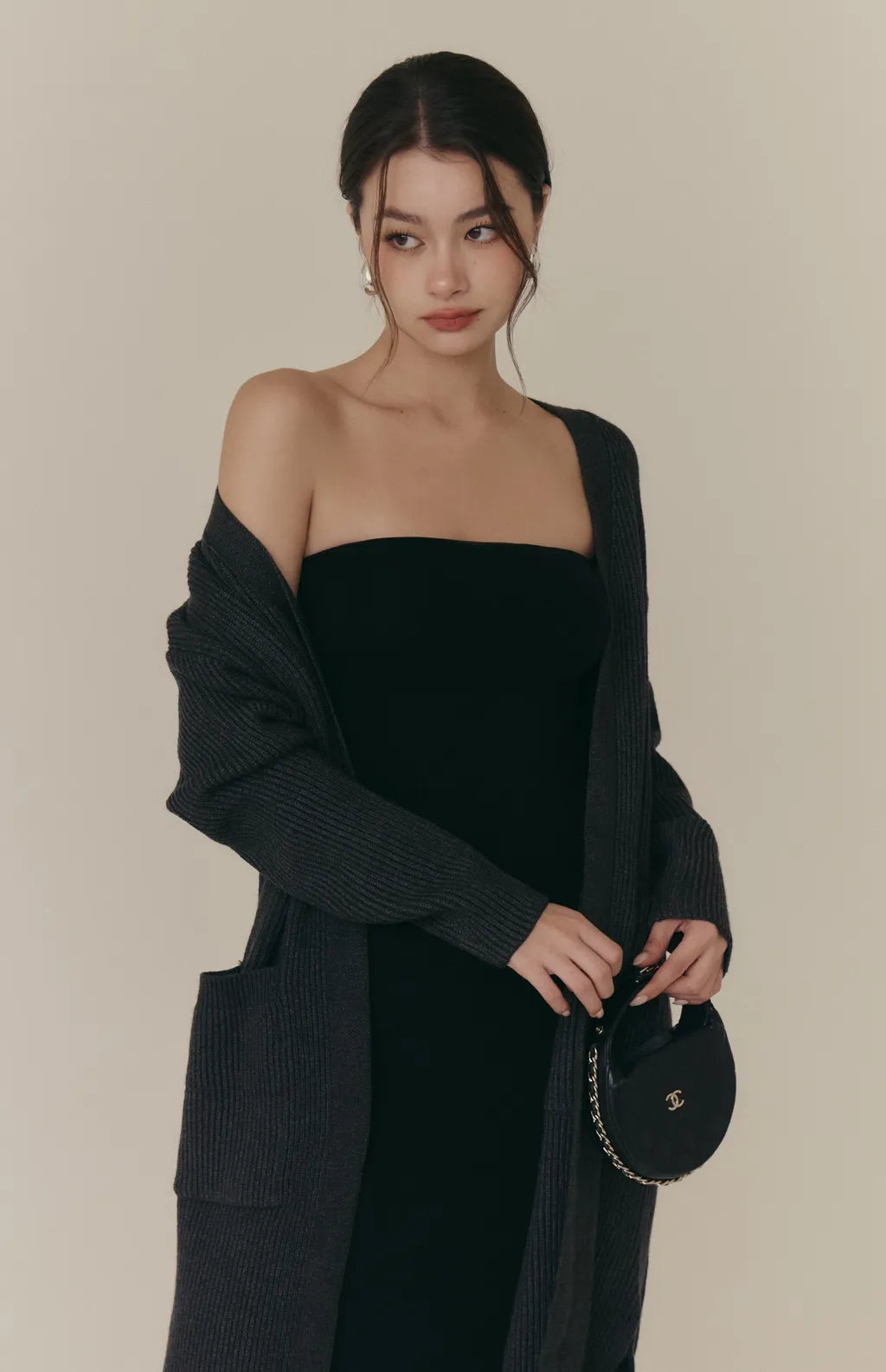 Cozy Wool-Blend Strapless Fishtail Bra Dress<br/>羊毛暖絨平口魚尾Bra Dress