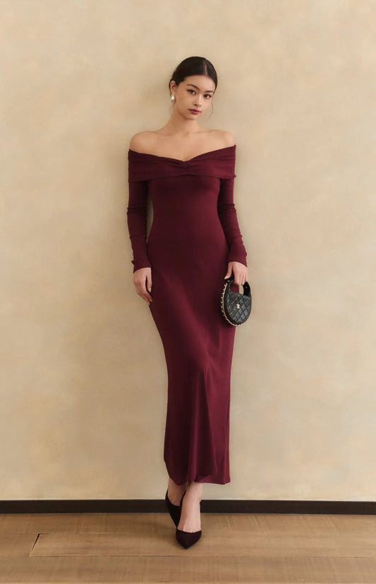 Off-Shoulder Twist Mermaid Bra Dress<br/>裸肩抓皺魚尾Bra Dress