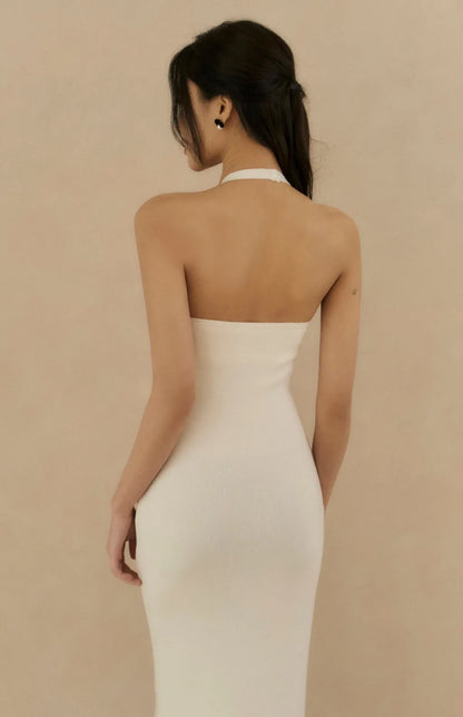 (現貨) Contrast Scalloped Halter Knit Bra Dress<br/>針織撞色花邊繞頸Bra Dress -【XS-M】