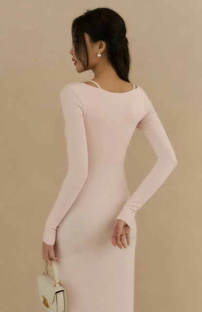 (最後現貨) Tencel Square Neck Layered Slimming Bra Dress<br/>天絲方領假兩件修身Bra Dress -【XS-M】