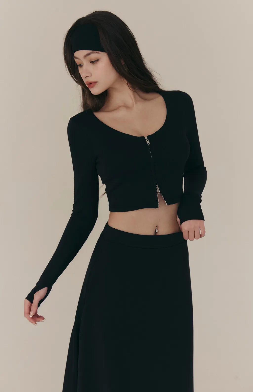 Cloud Stretch A-Line Maxi Skirt<br/>雲感太空棉彈力傘擺長裙