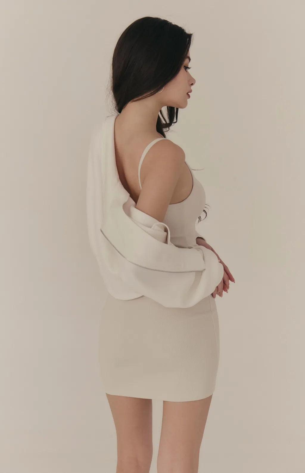 Ribbed U-Neck Bodycon Bra Dress<br/>細肩U領羅紋包臀Bra Dress