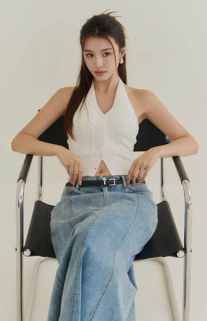 Denim Mermaid Maxi Skirt<br/>牛仔魚尾長裙