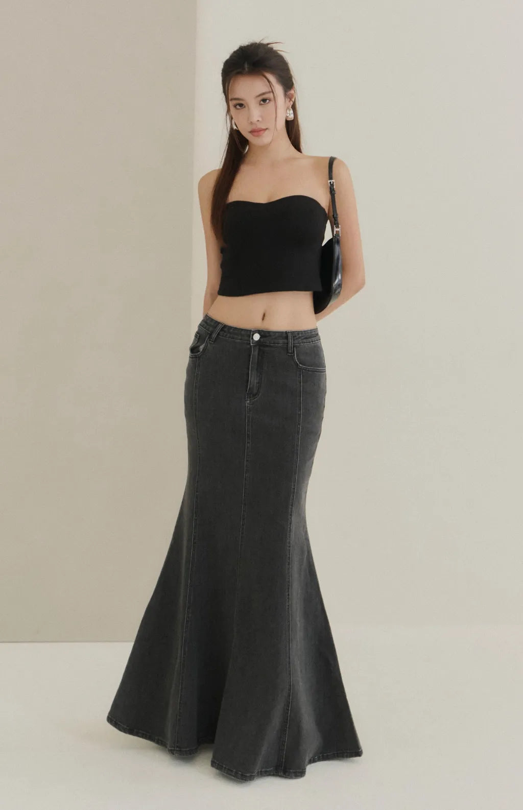 Denim Mermaid Maxi Skirt<br/>牛仔魚尾長裙
