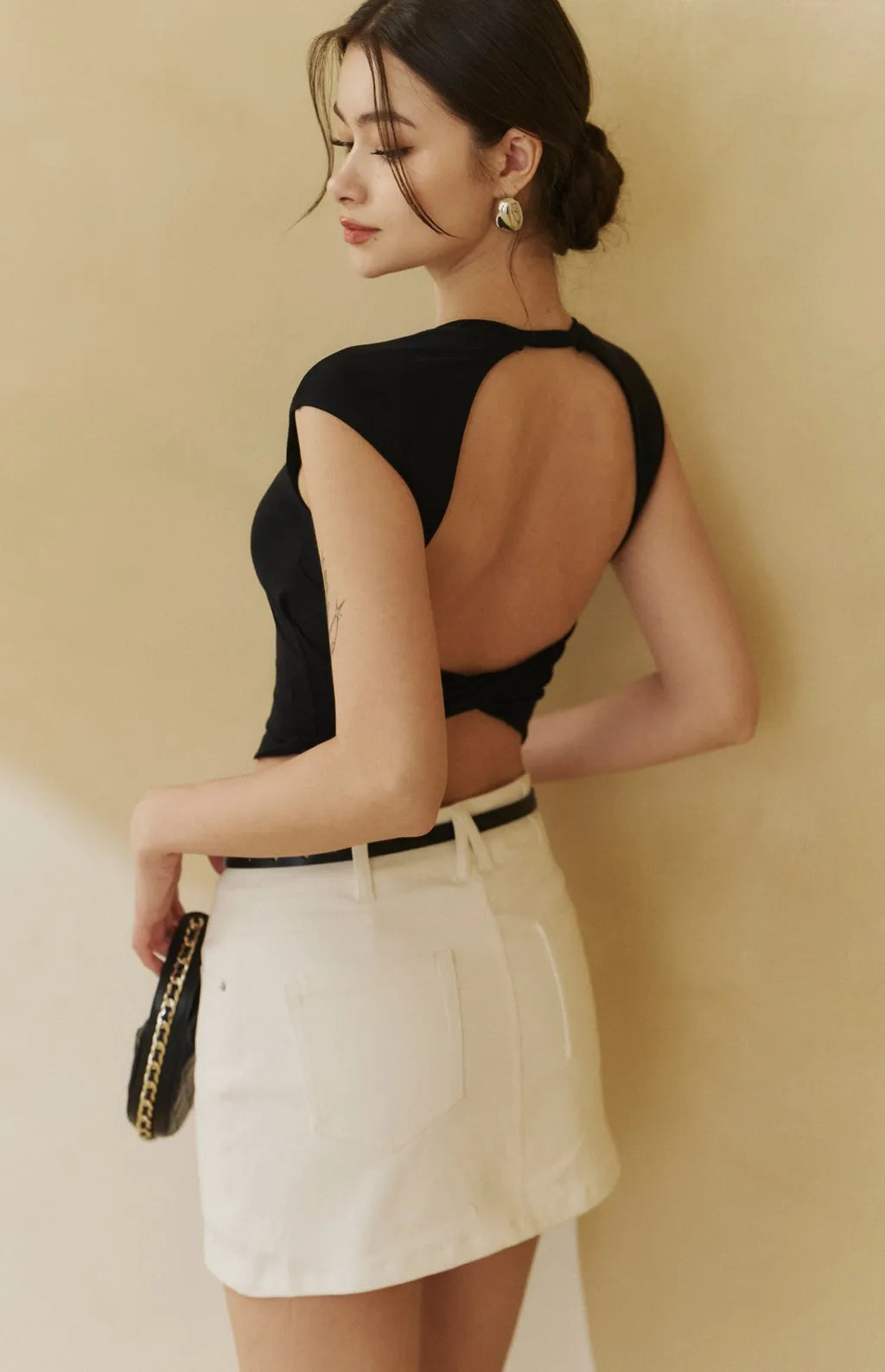 Denim A-Line Mini Skort<br/>俐落牛仔Ａ字褲裙