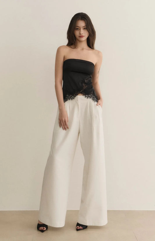 High-Waist Pleated Wide-Leg Suit Pants<br/>打褶寬版西裝褲