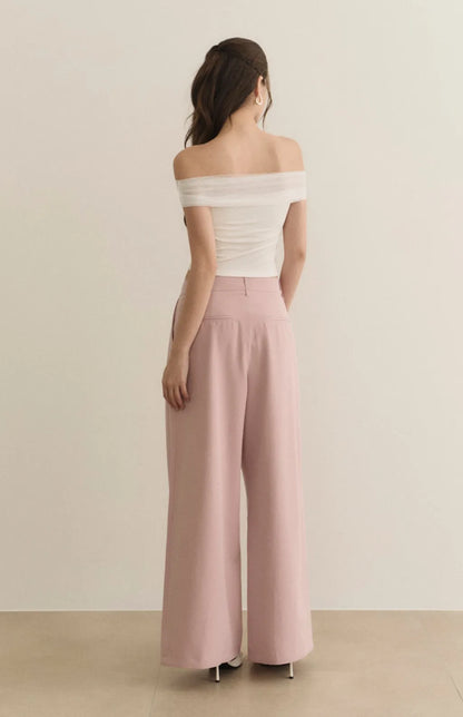 High-Waist Pleated Wide-Leg Suit Pants<br/>打褶寬版西裝褲