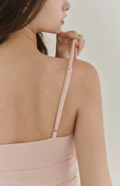 Sheer Mesh Ruched Plunge Bra Top<br/>V領網紗抓皺Bra Top