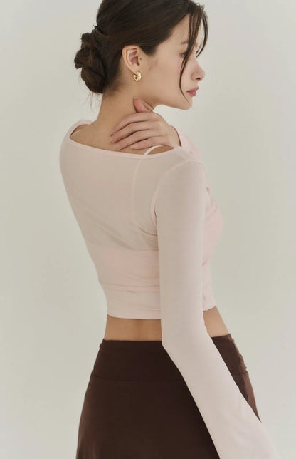 Lyocell Twist Front Lapel Shrug<br/>涼感萊塞爾紐結翻領罩衫