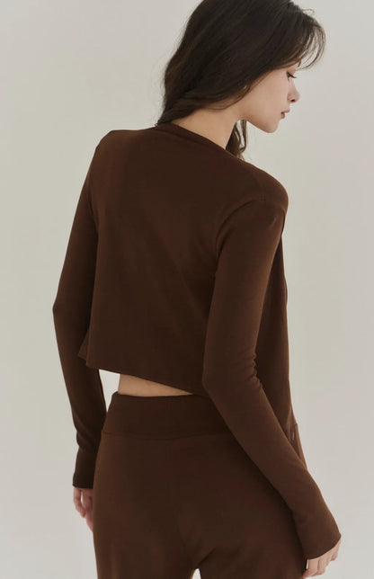 Modal Stand Collar Zip Crop Jacket<br/>莫代爾親柔感立領外套