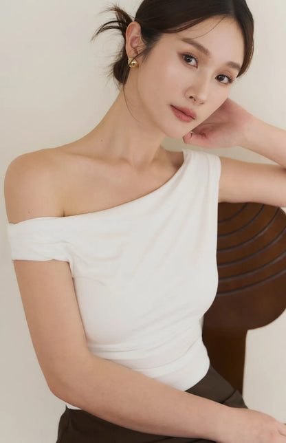 Lyocell Draped Boatneck Bra Top<br/>船型垂領萊塞爾Bra Top