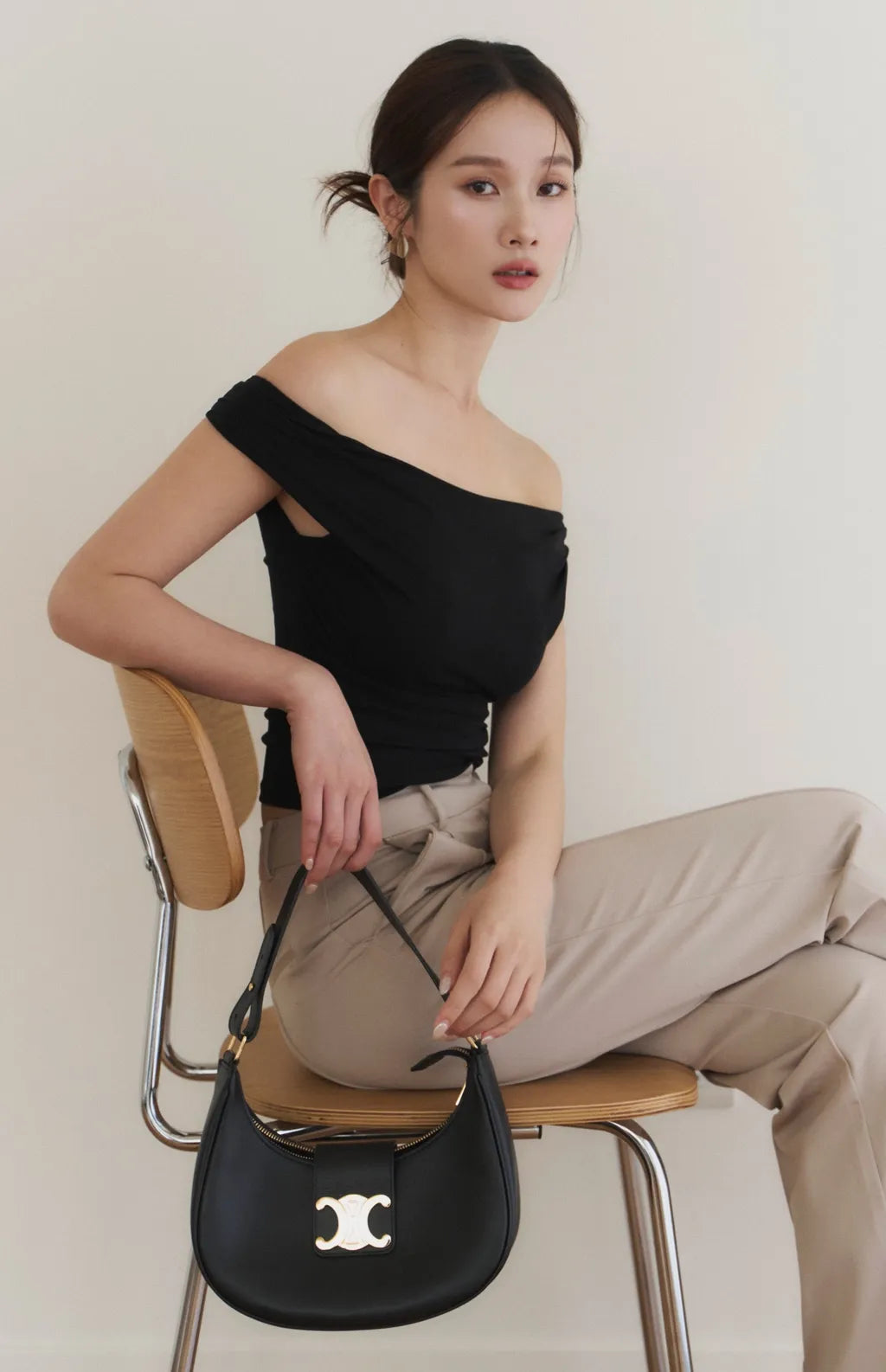 Lyocell Draped Boatneck Bra Top<br/>船型垂領萊塞爾Bra Top