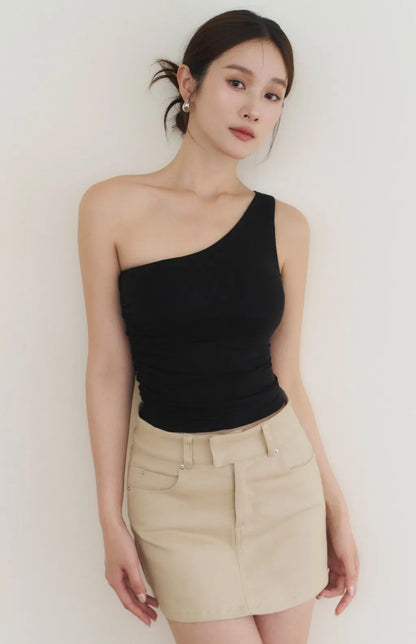 Denim A-Line Mini Skort<br/>俐落牛仔Ａ字褲裙 -【S】