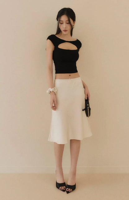 Boatneck Twist-Front Cutout Bra Top<br/>船型領扭結鏤空造型Bra Top