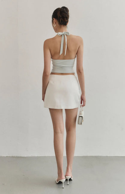 Matte Satin Mini Skort<br/>霧光緞面短褲裙