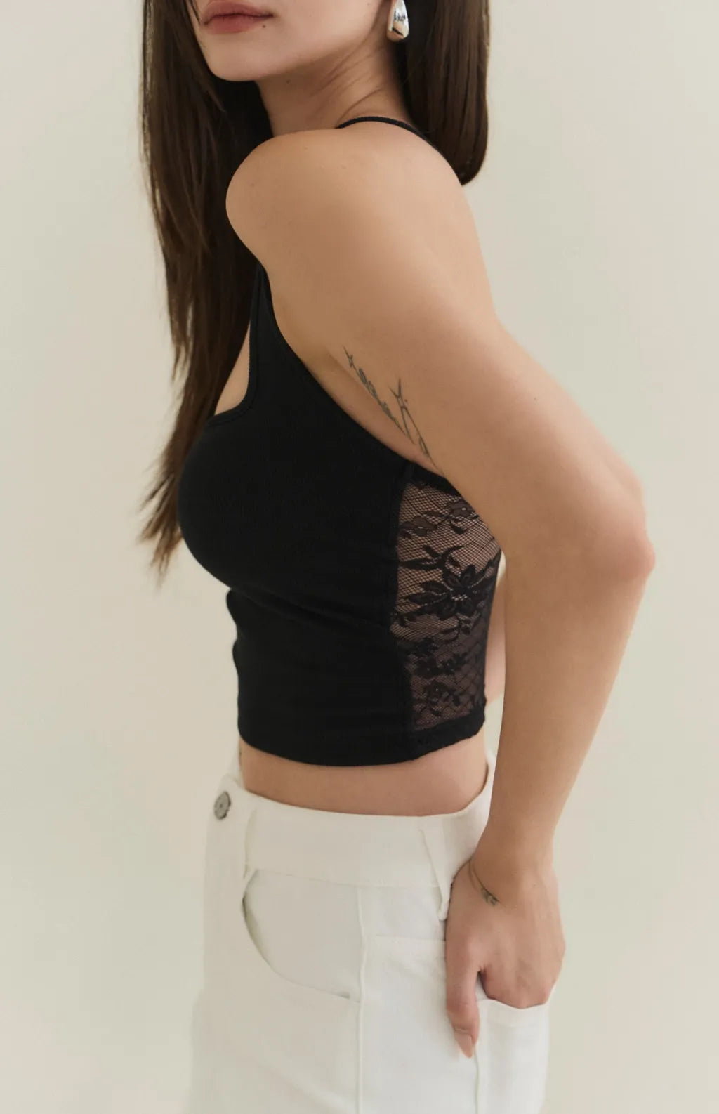 Sheer Lace Racerback Bra Top<br/>透膚蕾絲美背削肩Bra Top