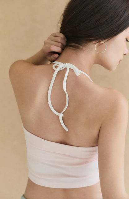 Layered Halter Tube Bra Top<br/>平口假兩件撞色莫代爾Bra Top