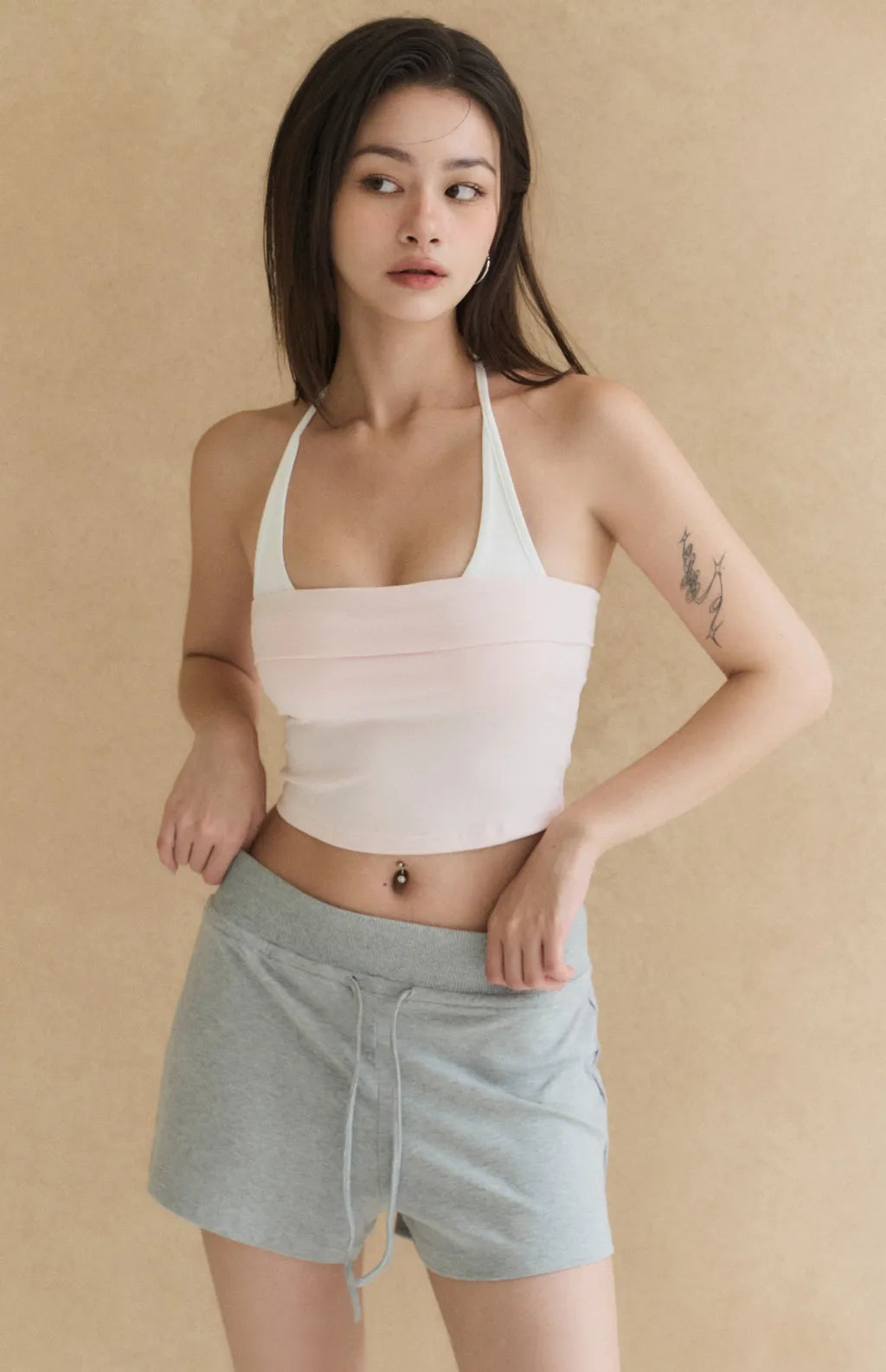 Soft-Touch Wide-Waistband Drawstring Shorts<br/>柔感寬腰帶抽繩短褲