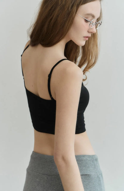 Barely-There Scoop-Neck Cami Bra Top<br/>輕裸完美U領細肩Bra Top