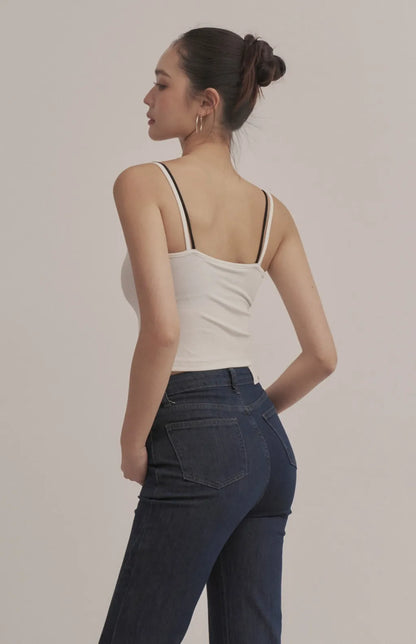 Layered Sweetheart Lace-Trim Crop Bra Top<br/>假兩件桃心領蕾絲花邊Bra Top