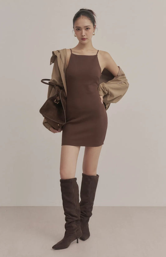 Structured Boat-Neck Bodycon Bra Dress<br/>挺版船型領包臀Bra Dress