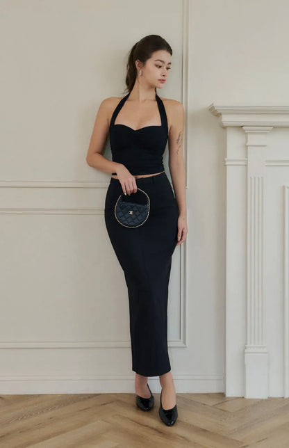 Back Slit Long Tailored Skirt <br/>後開衩西裝長裙