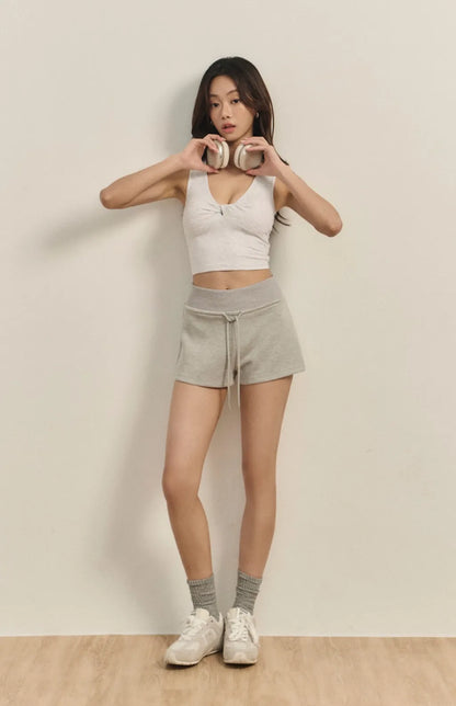 Wide-Waist Drawstring Cotton Shorts<br/>寬腰抽繩太空棉短褲