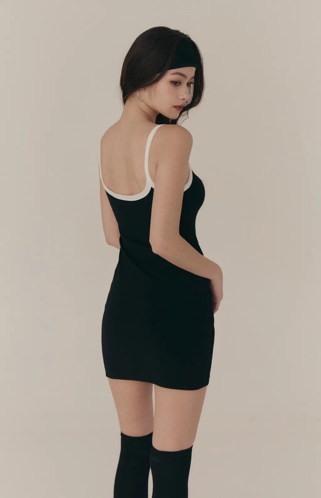 Ribbed U-Neck Bodycon Bra Dress<br/>細肩U領羅紋包臀Bra Dress