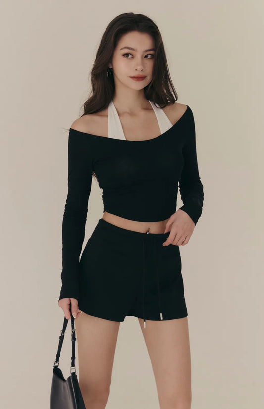 Cloud Drawstring A-Line Shorts<br/>雲感太空棉抽繩A字修身短褲