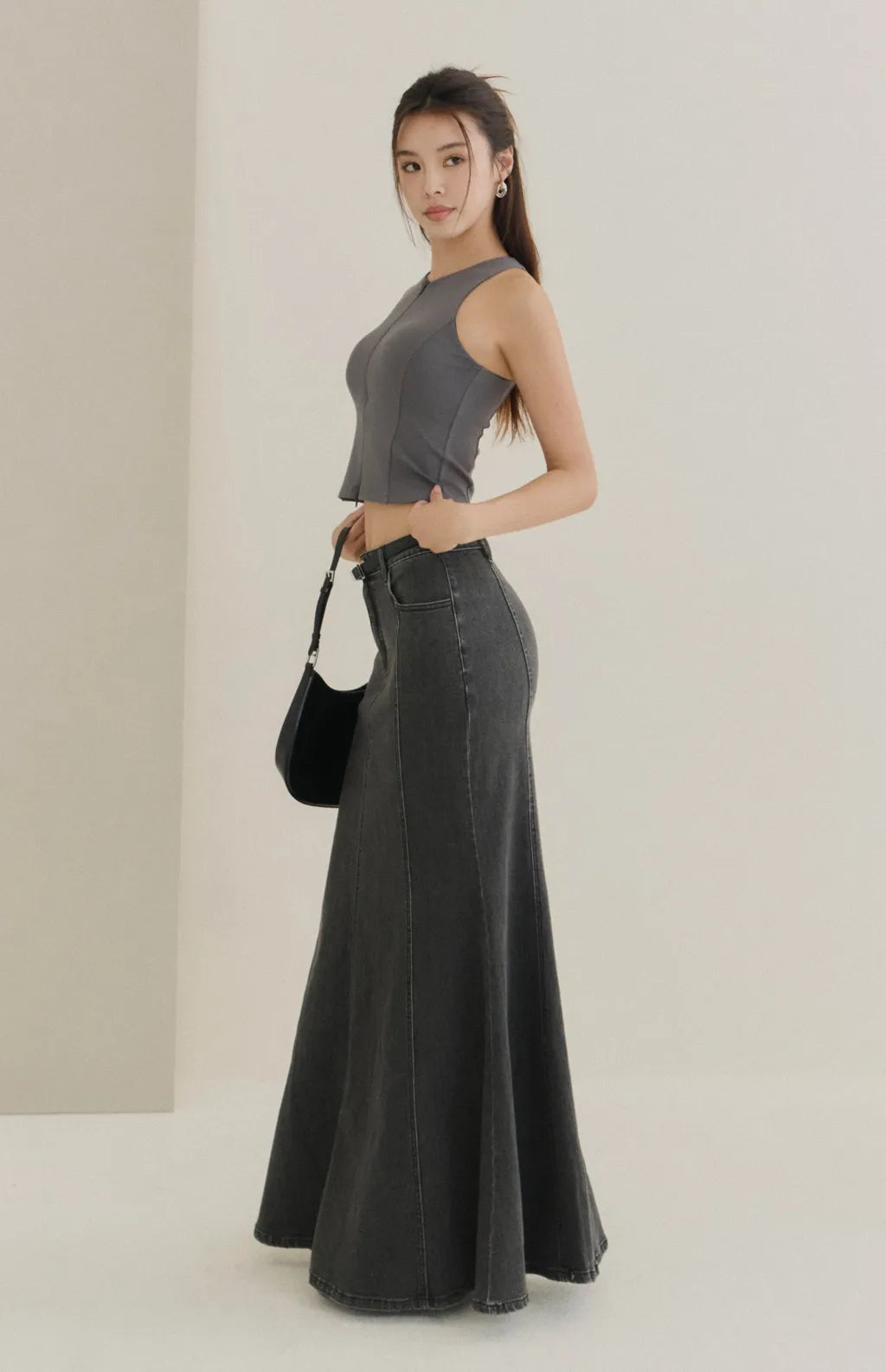 Denim Mermaid Maxi Skirt<br/>牛仔魚尾長裙